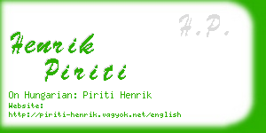 henrik piriti business card